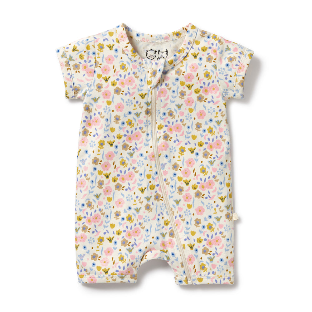 Ava Floral Organic Boyleg Zipsuit