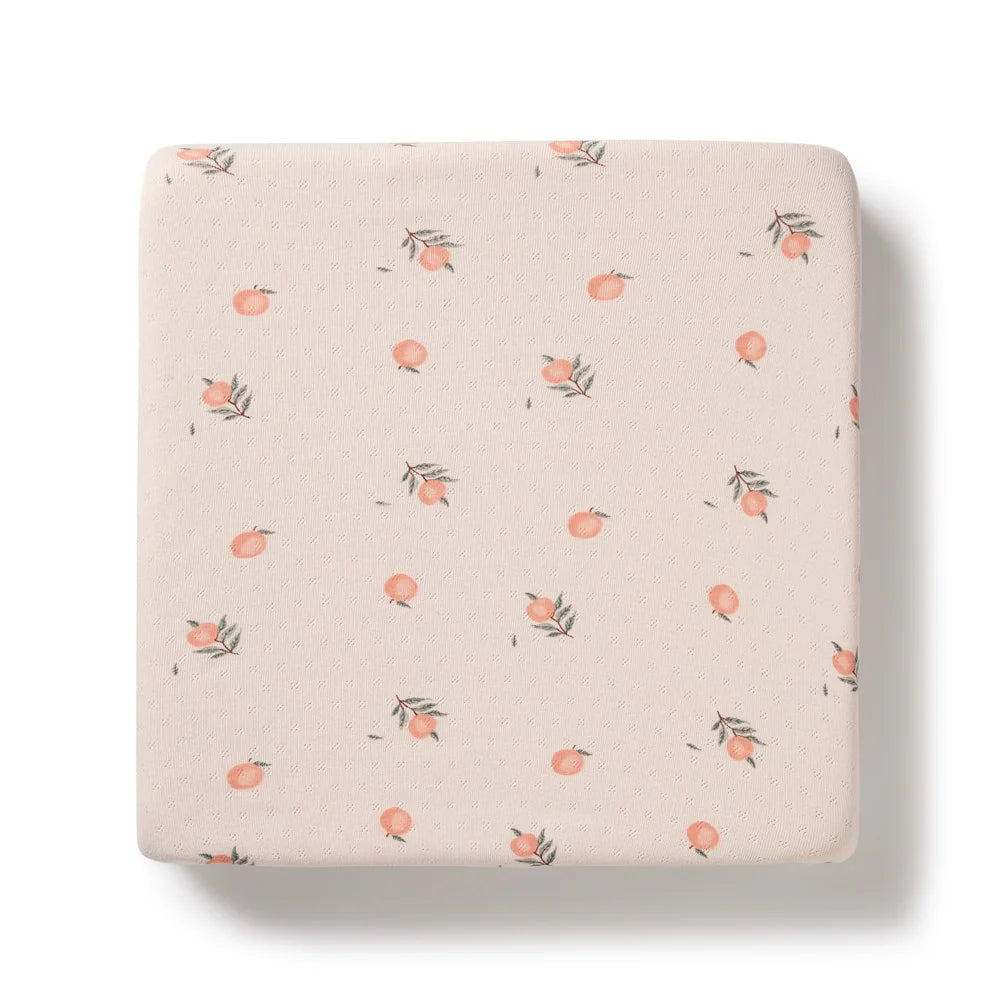 Peaches Organic Pointelle Cot Sheet