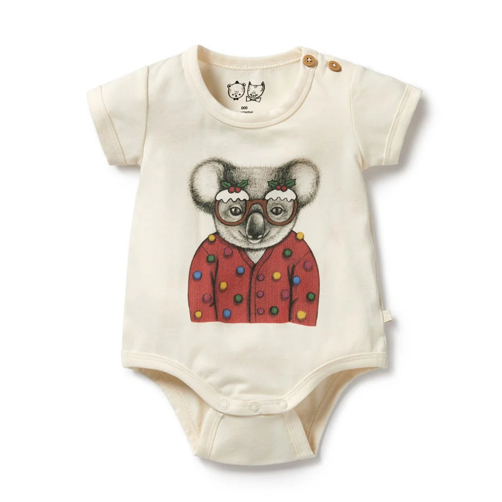 Koala Organic Christmas Bodysuit