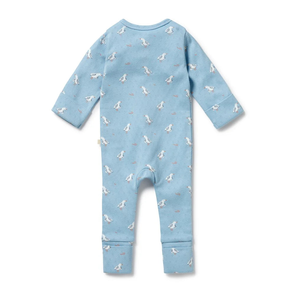 
                      
                        Sunny Seagulls Organic Pointelle Zipsuit with Feet
                      
                    