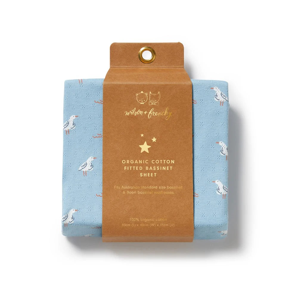 
                      
                        Sunny Seagulls Pointelle Organic Bassinet Sheet
                      
                    