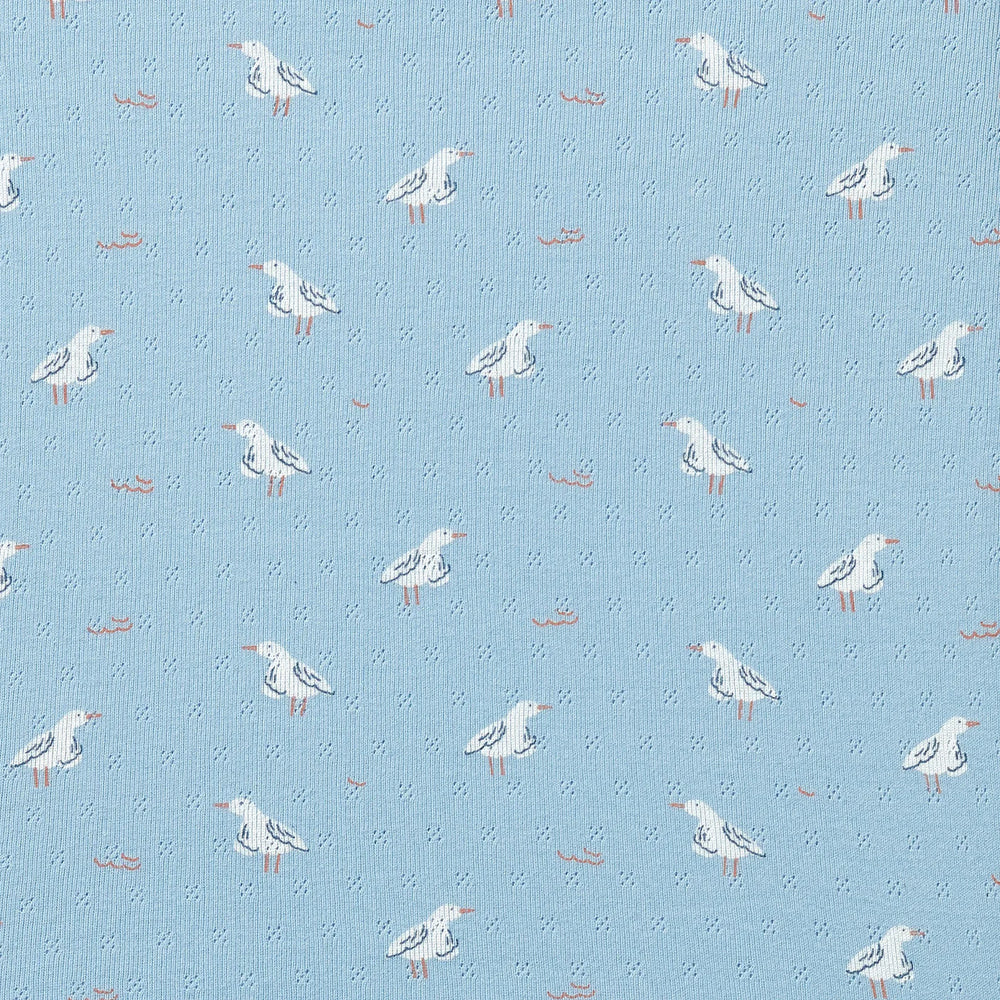 Sunny Seagulls Pointelle Organic Bassinet Sheet