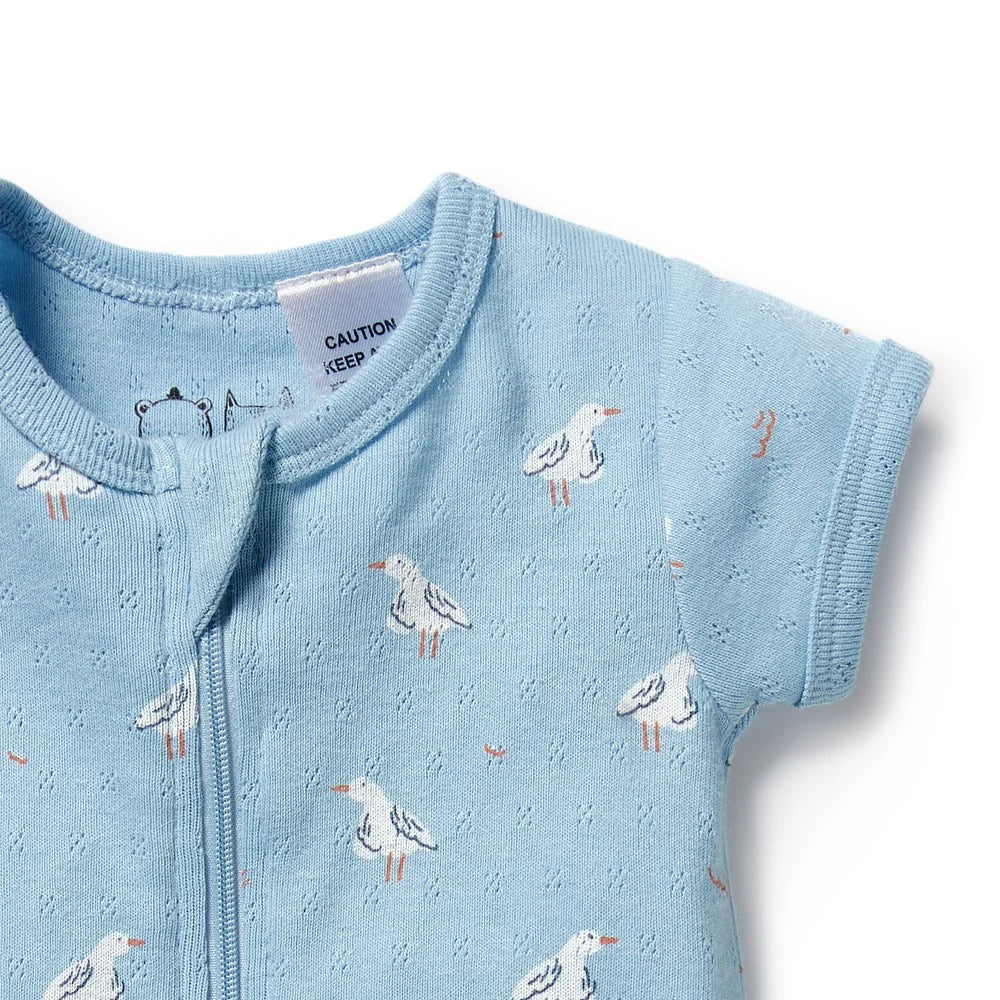 
                      
                        Sunny Seagulls Pointelle Organic Boyleg Zipsuit
                      
                    