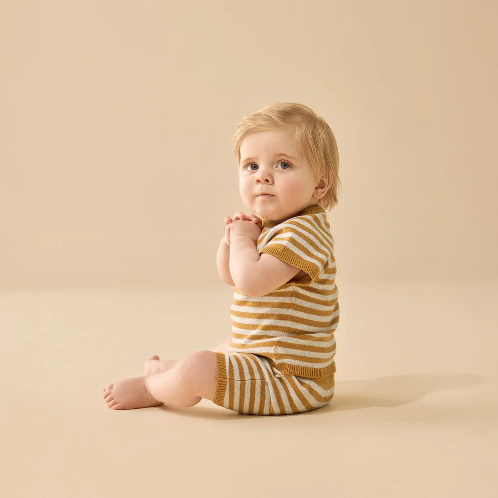 
                      
                        Golden Wave Stripe Organic Knitted Set
                      
                    