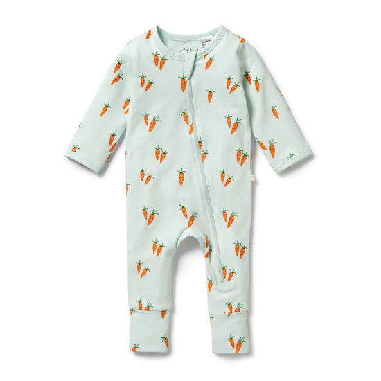 Cute Carrots Organic Zipsuit with Feet