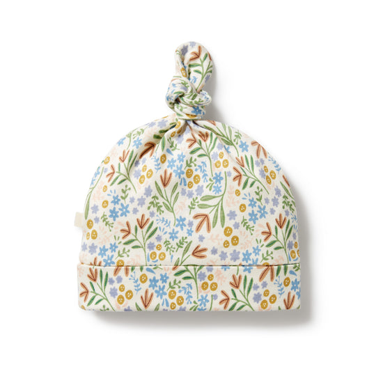 Tinker Floral Organic Knot Hat