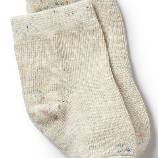 Organic 3 Pack Baby Socks | Cream, Oatmeal & Grey Cloud