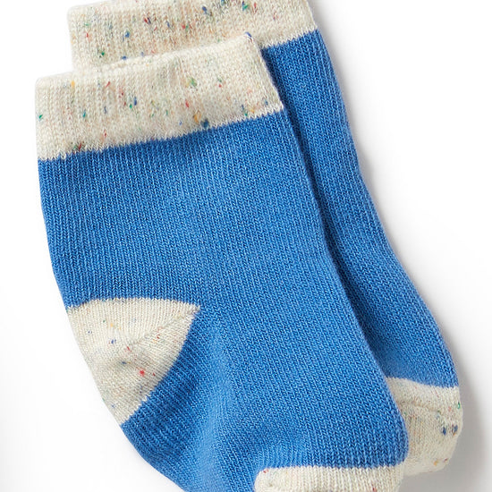 Organic 3 Pack Baby Socks | Endive, Bluebell & Blue