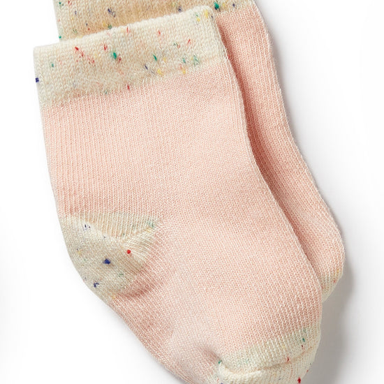 Organic 3 Pack Baby Socks | Mint Green, Cream & Pink