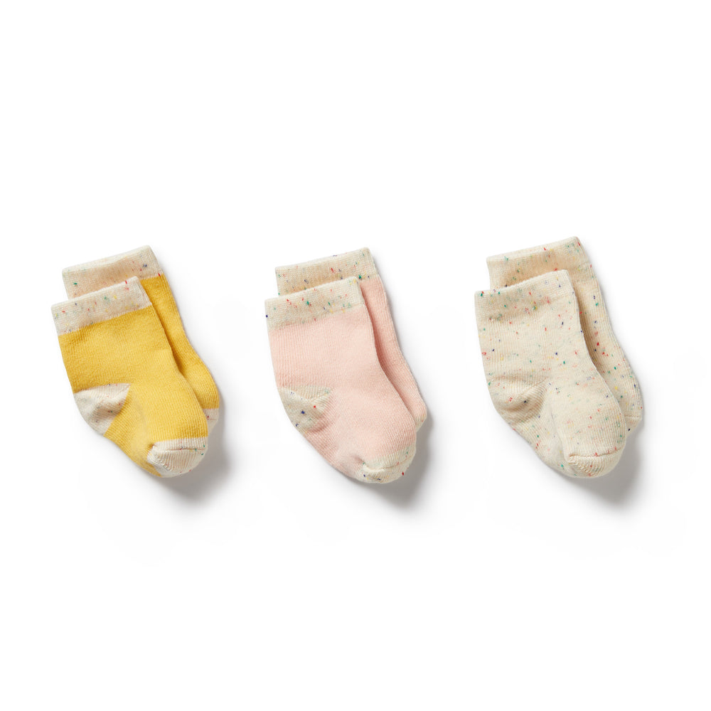 
                      
                        Organic 3 Pack Baby Socks | Dijon, Pink & Fleck
                      
                    