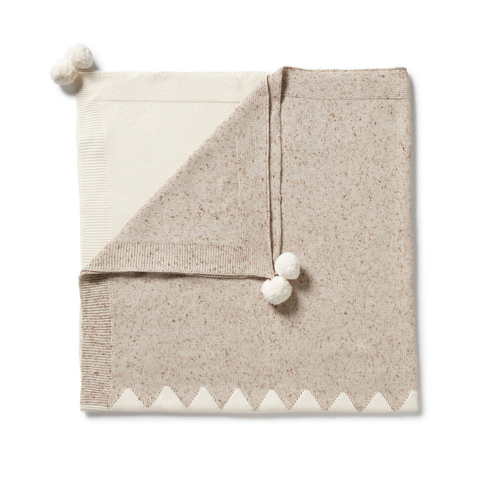 Almond Fleck Knitted Jacquard Blanket