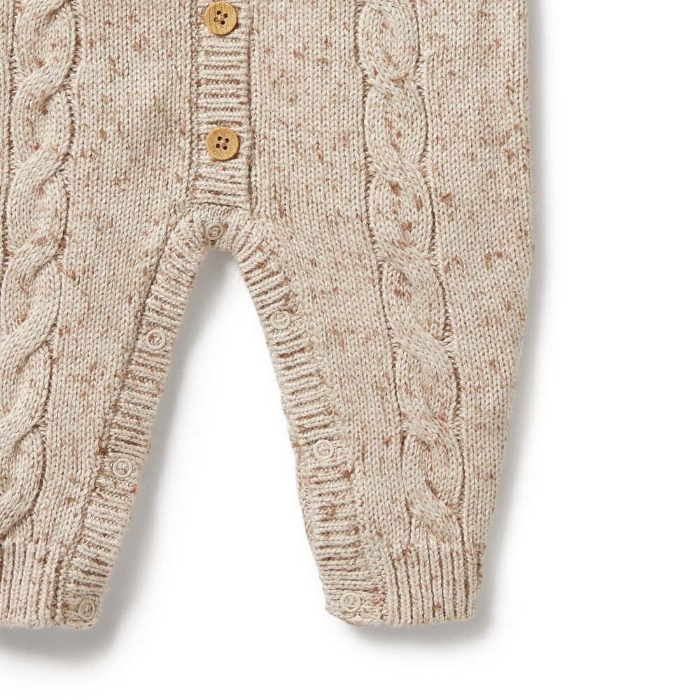 
                      
                        Almond Fleck Knitted Cable Growsuit
                      
                    