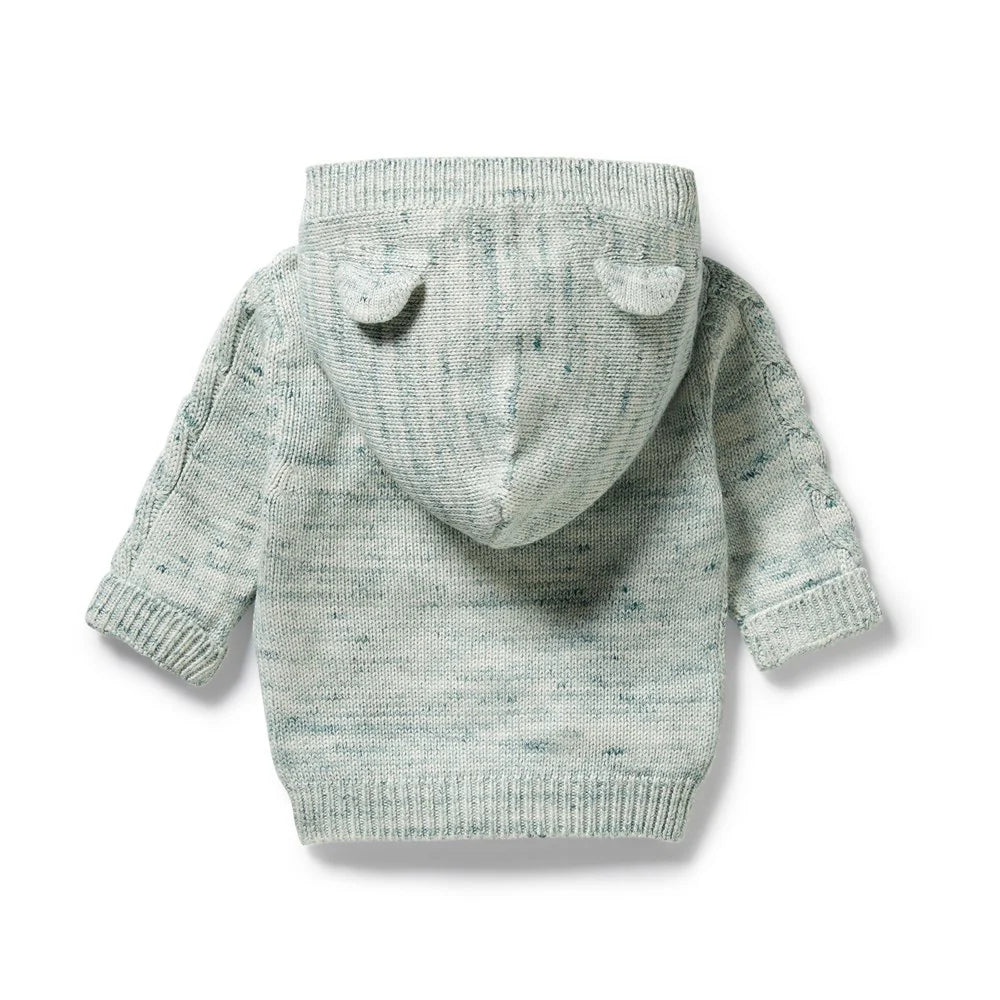 Moss Speckle Organic Knitted Cable Jacket