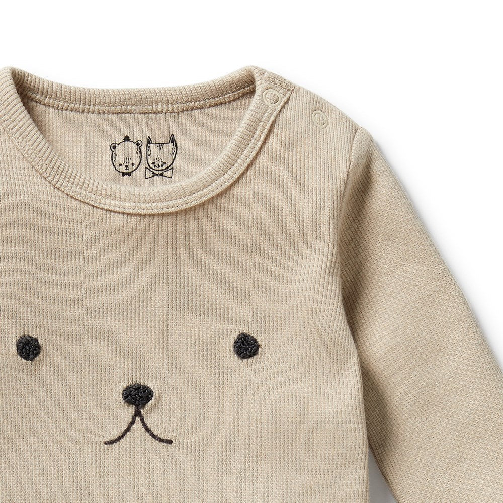 Biscuit Organic Rib Long Sleeved Bodysuit