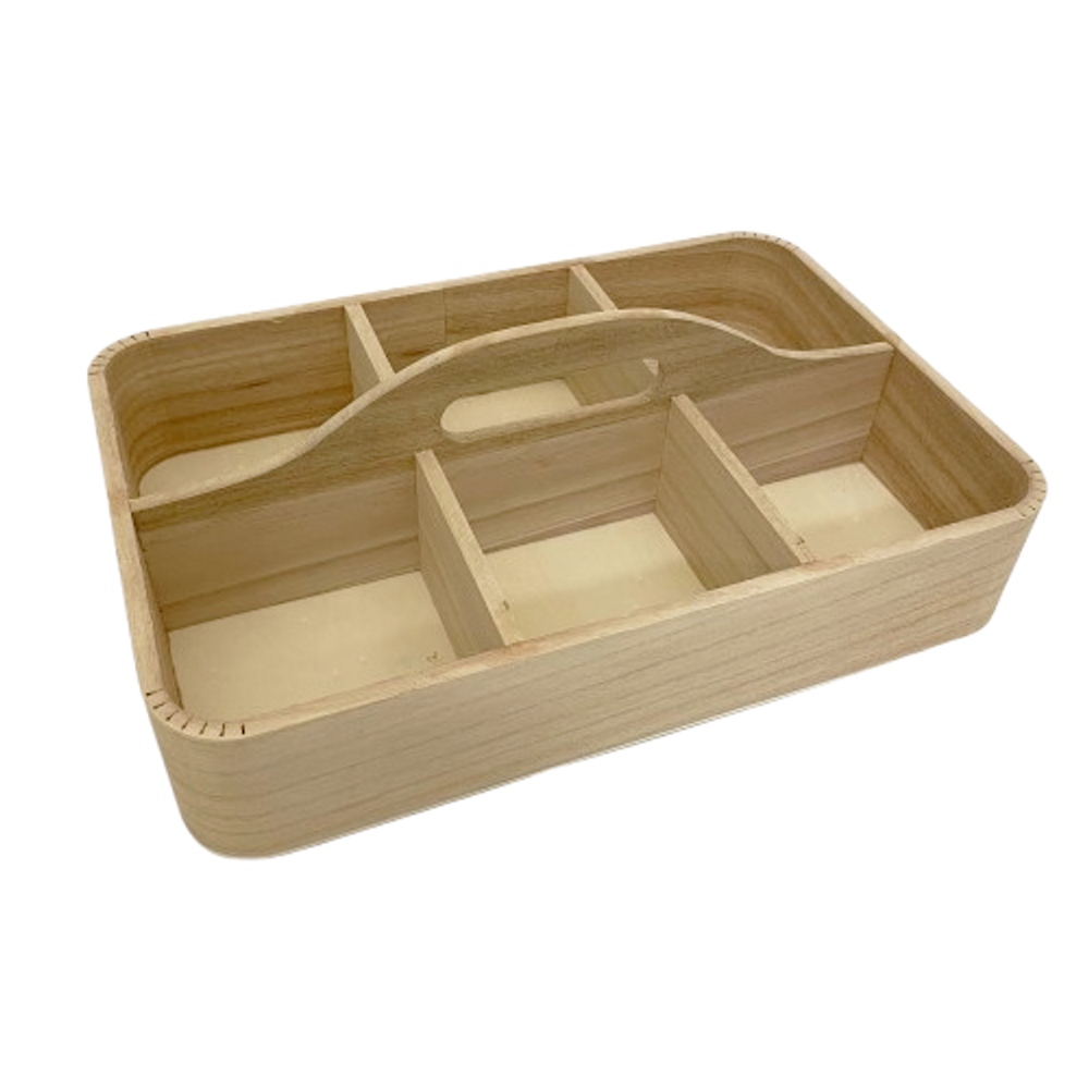 Wooden Caddy 6 Compartments