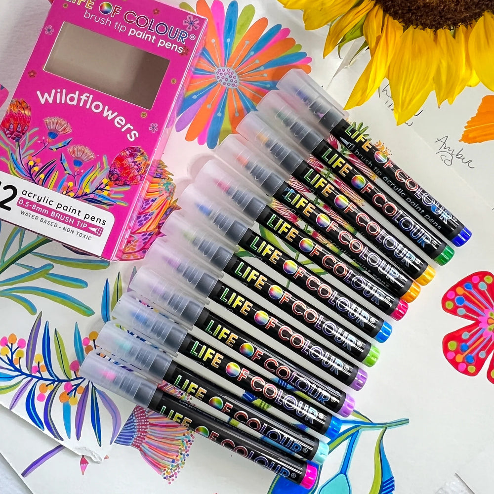 
                      
                        Brush Tip Acrylic Paint Pens | Wildflowers
                      
                    