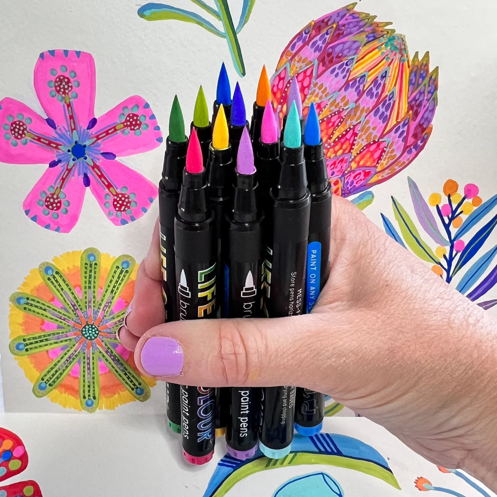 
                      
                        Brush Tip Acrylic Paint Pens | Wildflowers
                      
                    