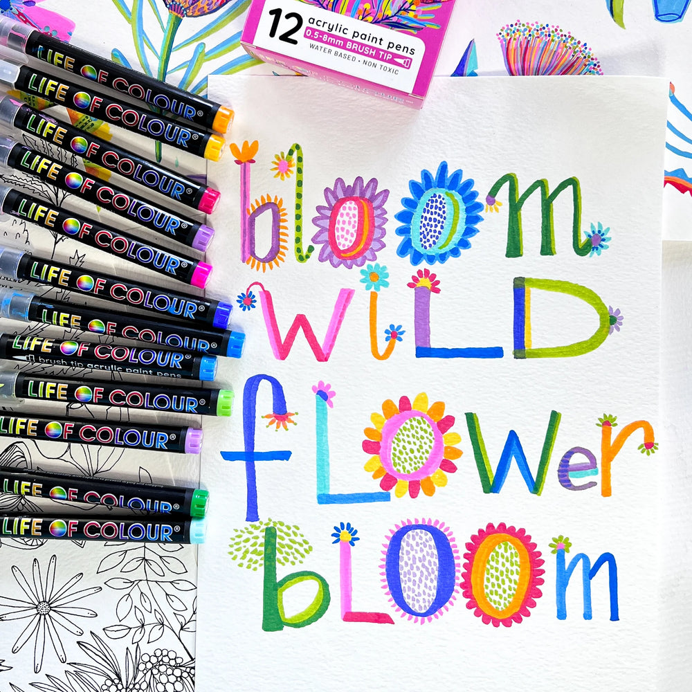 
                      
                        Brush Tip Acrylic Paint Pens | Wildflowers
                      
                    