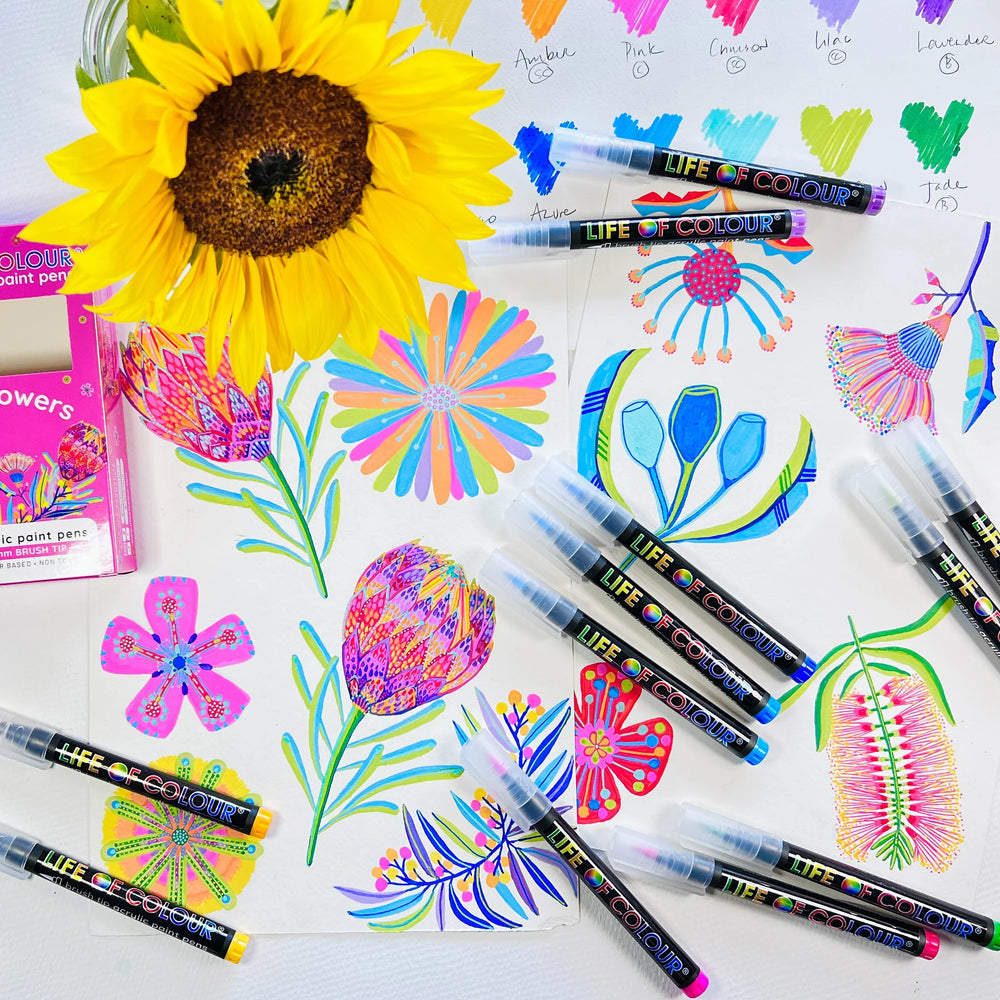 
                      
                        Brush Tip Acrylic Paint Pens | Wildflowers
                      
                    