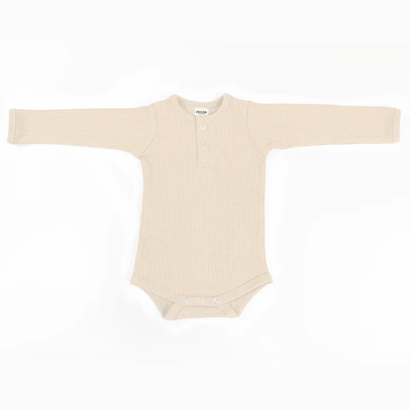 Cotton Rib Baby Bodysuit | Buttermilk