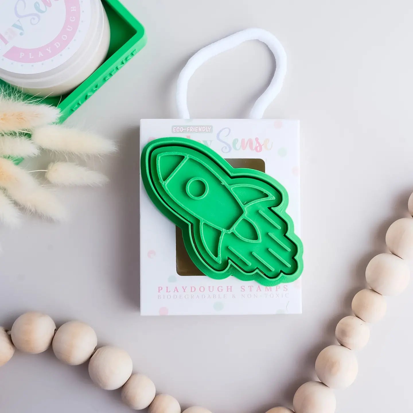 Eco Playdough Stamp Green Rocket Blast