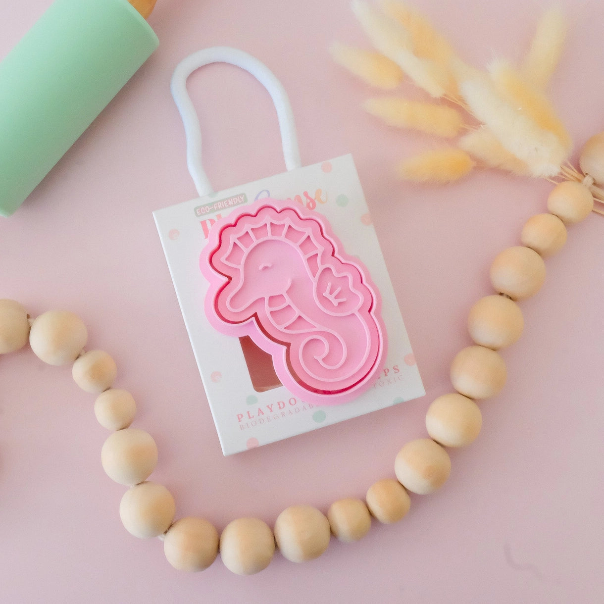 Eco Playdough Stamp Pink Mermaid Seahorse