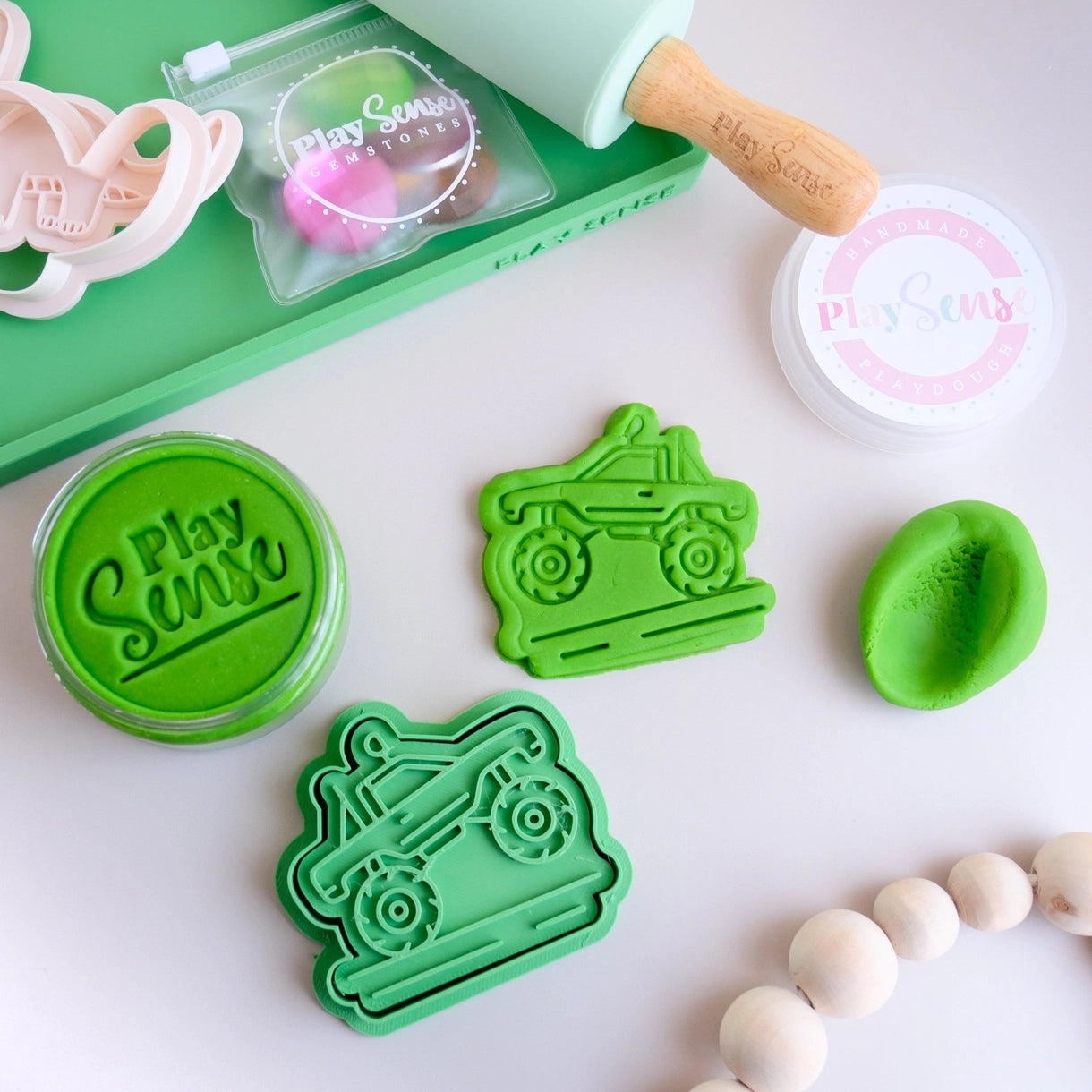 Eco Playdough Stamp Green Monster Truck