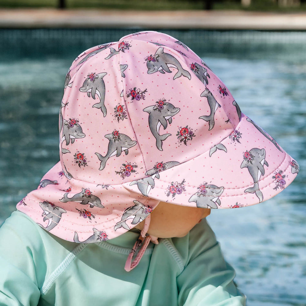 Swim Legionnaire Flap Beach Hat Dolphin