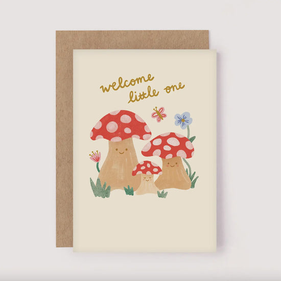Greeting Card | Welcome Little One Mushrooms