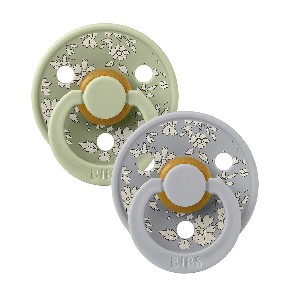 BIBS x Liberty Colour Pacifier | Round | Cloud/Sage Capel