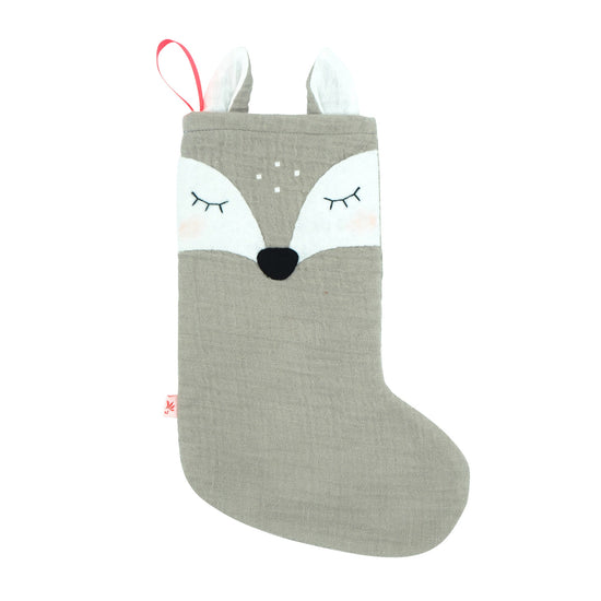 Santa Boot Stocking | Fawn Silver Grey