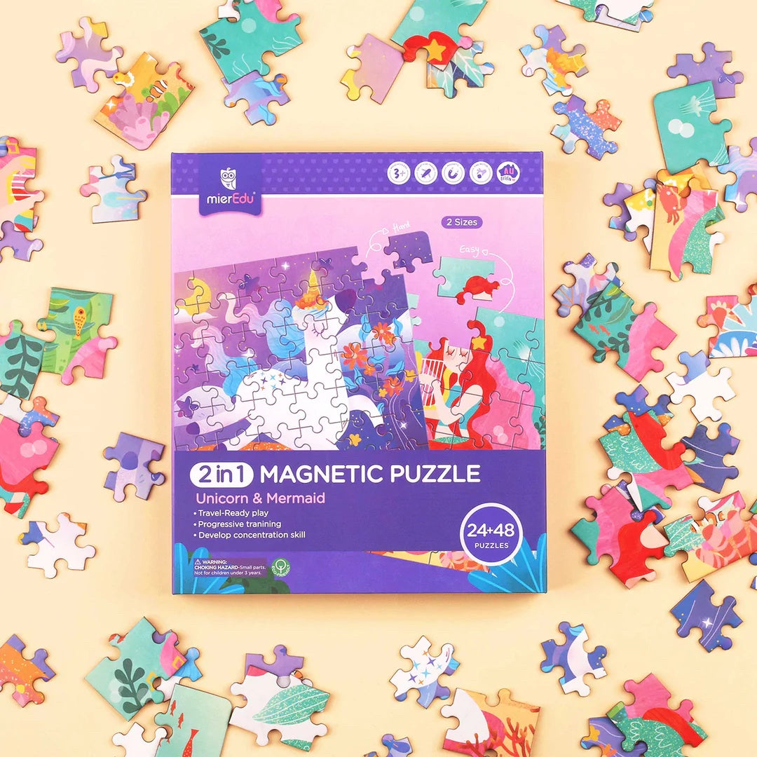 Travel Magnetic Puzzle | Unicorn & Mermaid