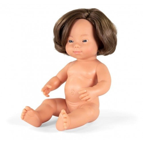 Anatomically Correct, Baby Caucasian Girl with Down syndrome, 38 cm