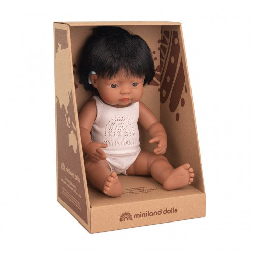 Anatomically Correct Baby | Latin American Boy | With Hearing Aid | 38cm ”