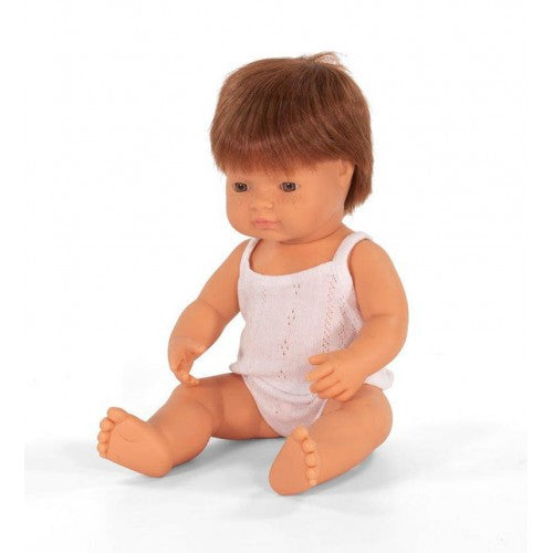 Anatomically Correct Baby, Caucasian Boy, Red Head, 38 cm