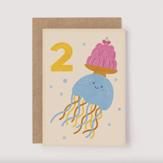 Birthday Milestone Card | 2nd Birthday Jellyfish
