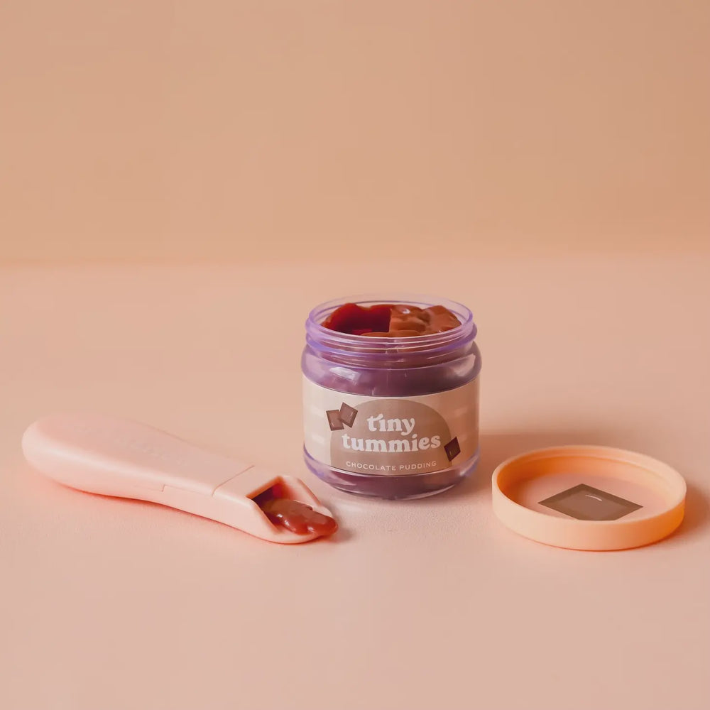 Tiny Tummies Food Jar & Spoon Set | Chocolate Pudding