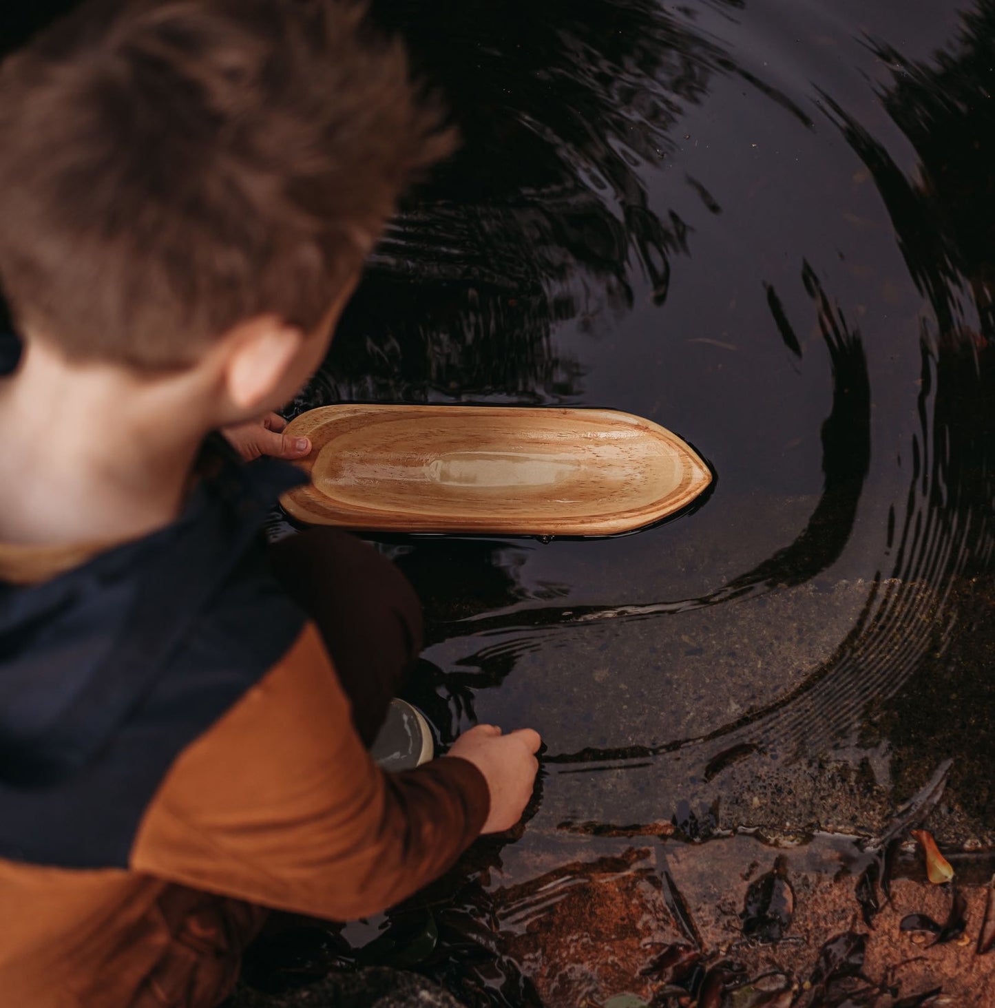 Wooden Toy Boat Canoe