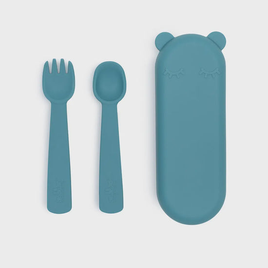 Feedie Fork & Spoon Set | Blue Dusk