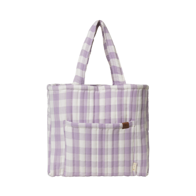Quilted Tote Bag | Lilac Checks