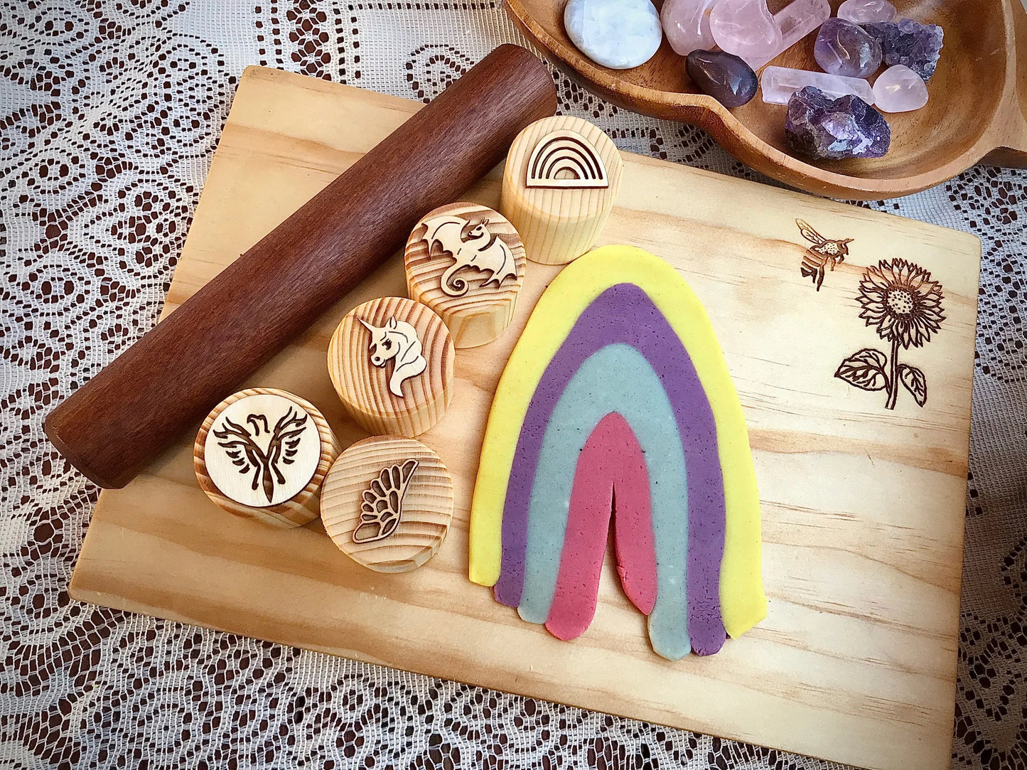 Wooden Playdough Stamps | Fantasy