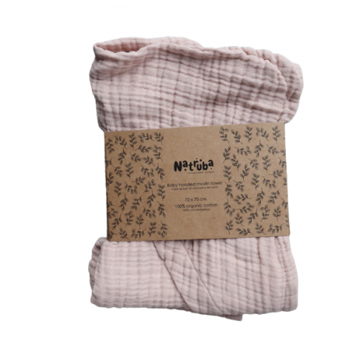 Muslin Hooded Baby Towel | Powder