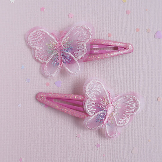Flutter by Butterfly Pink Hair Clips
