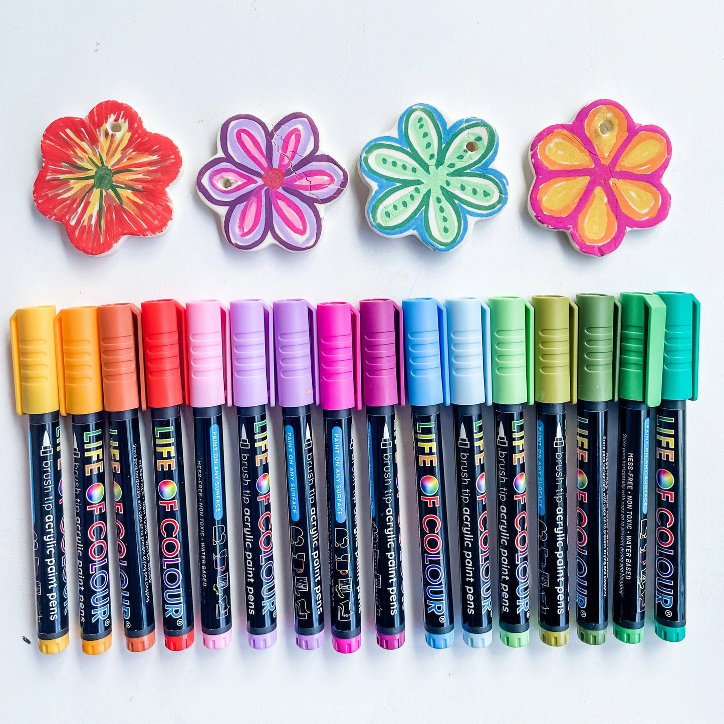 Brush Tip Acrylic Paint Pens | Floral