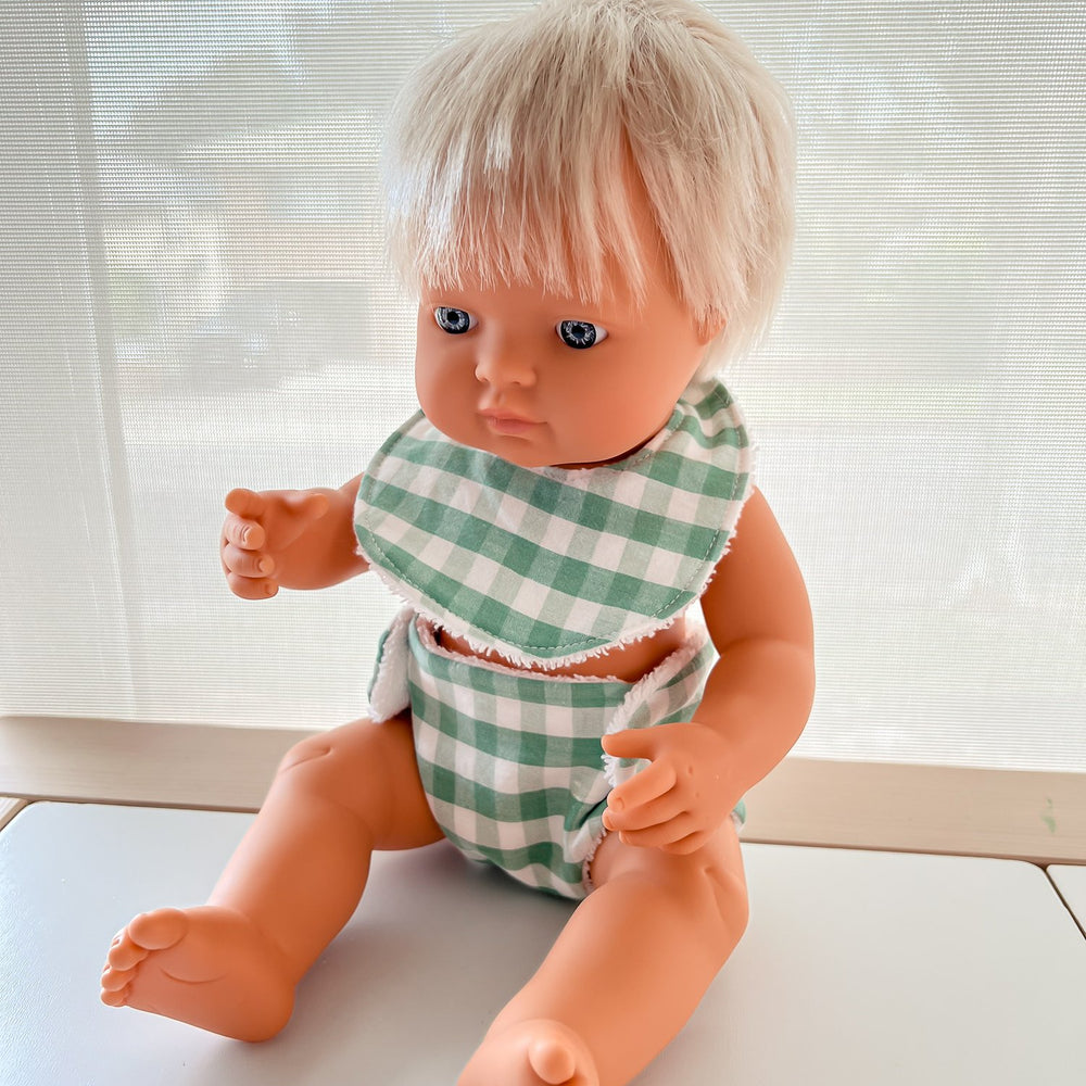 
                      
                        38cm Doll Nappy & Bib Set | Assorted Gingham
                      
                    