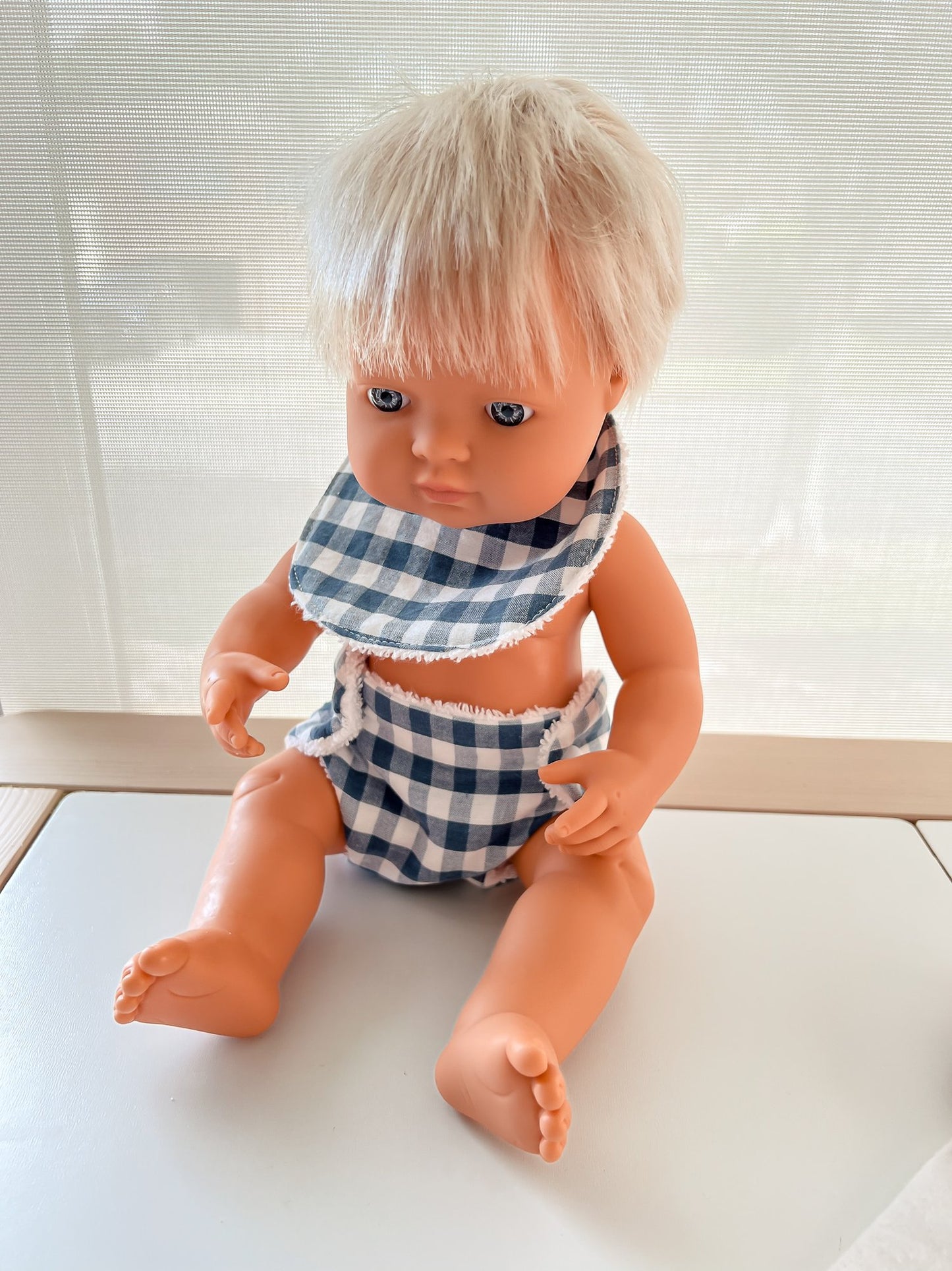 38cm Doll Nappy & Bib Set | Assorted Gingham