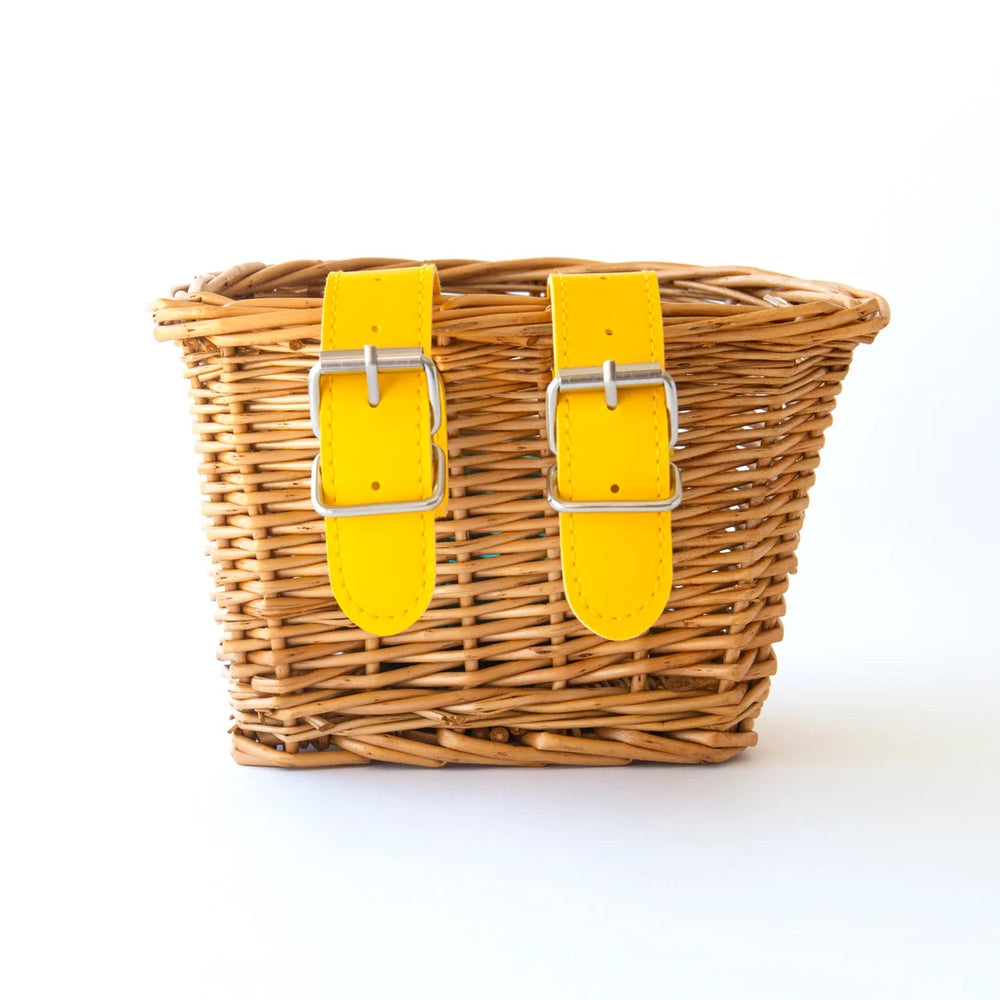 Kids Wicker Bike & Scooter Basket | Yellow