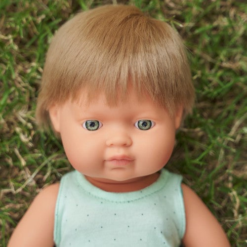 Anatomically Correct Baby Doll | Caucasian Boy | Dark Blonde | 38 cm