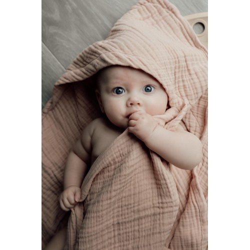 Load image into Gallery viewer, Muslin Hooded Baby Towel | Creme
