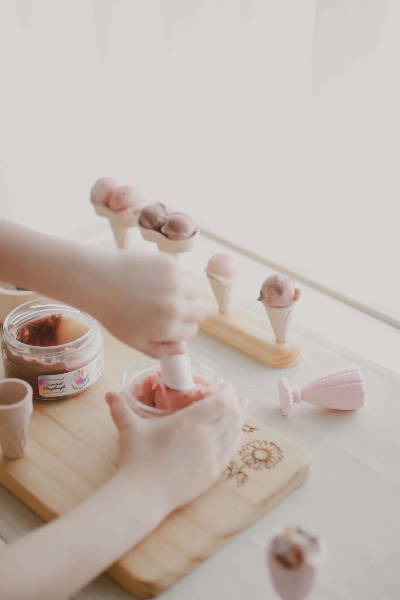 Wooden Icecream Cone Holder | 4-Hole